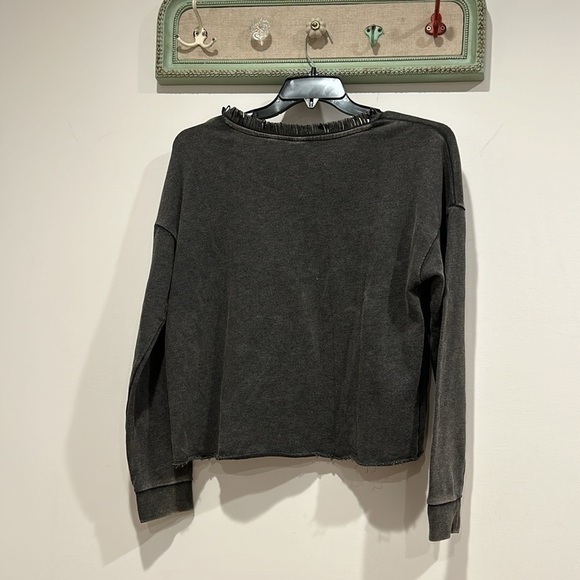 Junk food Def Leppard graphic vintage cropped gray pullover sweatshirt large top - Picture 6 of 6